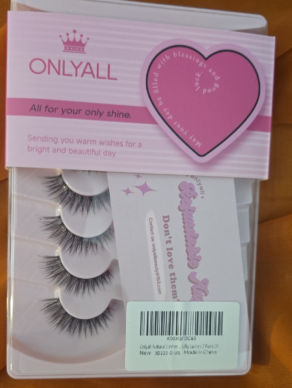 Onlyall Pink and White False Eyelash Trio
